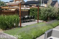 Pergola met harmonicadoek